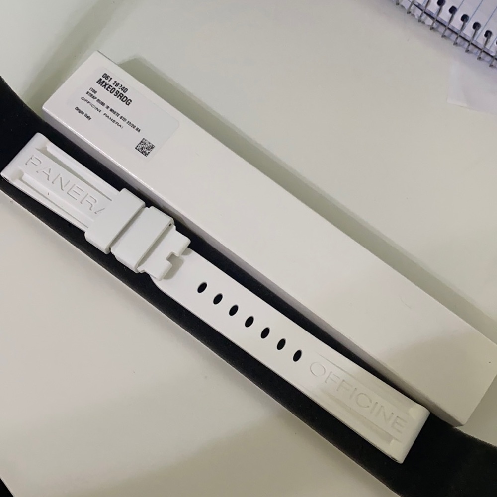 Officine Panera White Rubber Watch Strap